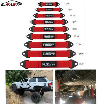 Woven suspension limit straps for off-road use