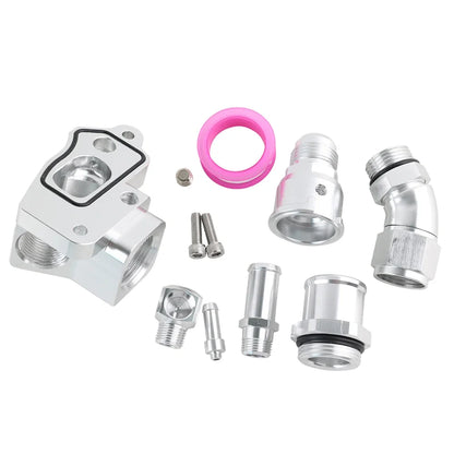 Aluminum K Series Silver Upper Coolant Housing W/ Filler & 1.25" Hose Fitting For Honda K20A/2/3 K20Z1/K24A1 Tuck's Performance