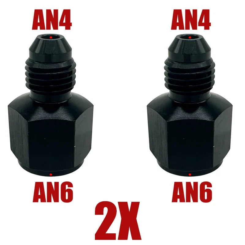 2XAluminum Reducer Expander Fitting Adapter Female To Male 3AN 4AN 6AN 8AN 10AN 12AN 16AN 20AN Oil Cooler Connector Hose Fitting Tuck's Performance