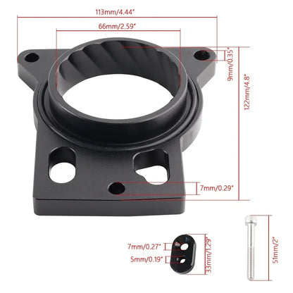 Black Silver Throttle Body Spacer For Cadillac Escalade Chevrolet Avalanche Silverado SSR GMC Sierra Hummer Air Intake System Tuck's Performance