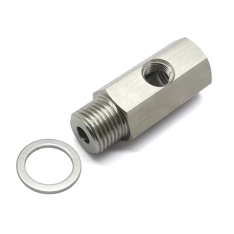 Stainless Steel 1/8NPT Oil Pressure Sensor Tee Adapter M16x1.5 Turbo Feed Line Gauge Fitting Connector for LS Engine Swap Tuck's Performance
