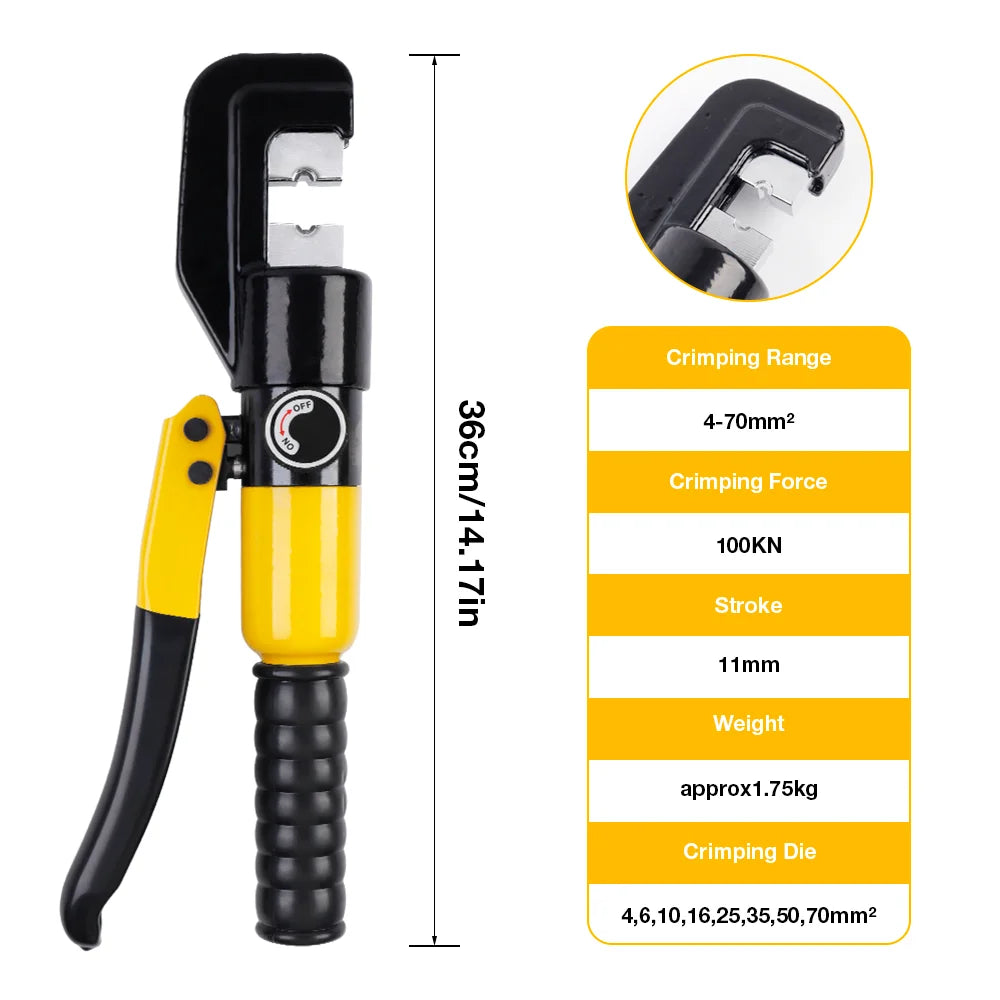 10T Hydraulic Cable Lug Crimping Tool 4-70mm² product view 2