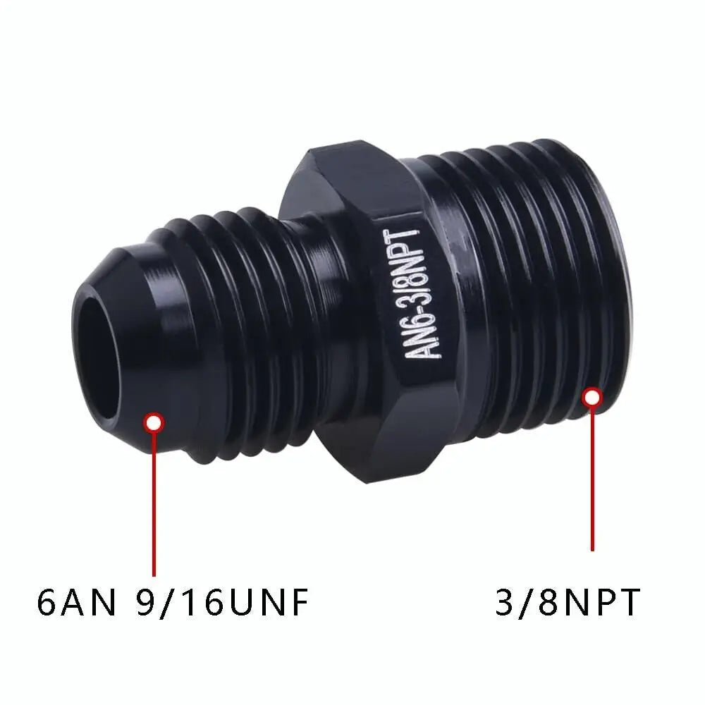 1Pcs Aluminum Alloy AN6/AN8/AN10/AN12 to AN/M14/M16/M18x1.5 Metric Fuel Hose Adapter Pipe Thread Fitting for Oil Cooler System Tuck's Performance