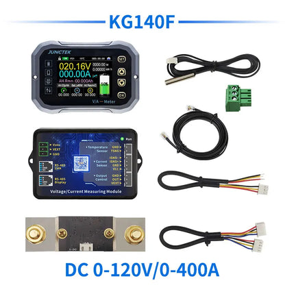 Battery Monitor Bluetooth KG140F DC 0-120V 100A 400A Battery Tester Voltage Current VA Battery Coulomb Meter Capacity Indicator Tuck's Performance