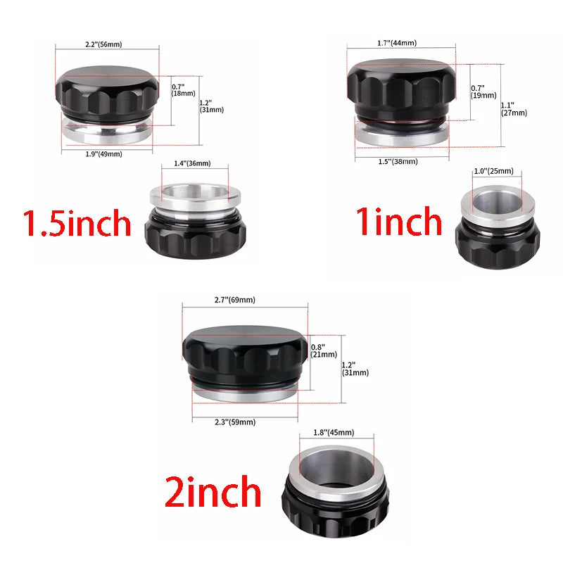 OD 1" ,1.5" ,2" Aluminum Weld Bung And Cap Fuel Surge Tank Cap Oil Water Tank & Radiator & Coolant Reservoir Caps Tuck's Performance