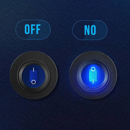 12V 20A Waterproof Rocker Switch Blue LED Lighted Round ON Off 3 Pin 12 Volt Weatherproof for Marine Car RV Truck Tuck's Performance