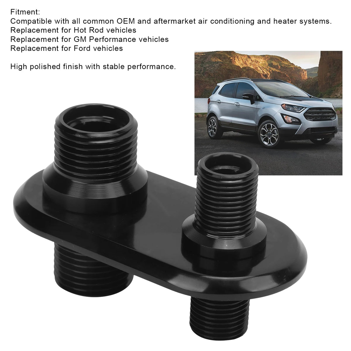 Car 2‑Port Air Conditioner Bulkhead Connector  Modification Replacement for  Firewall Bulkhead Tuck's Performance
