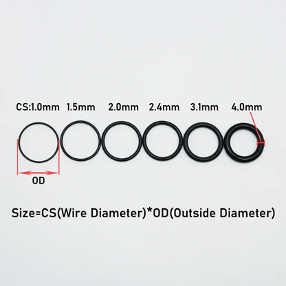 O Ring CS 1.0 1.5 to 4.0mm Sealing Washer Nitrile Rubber O-ring Faucet Plumbing Gaskets Oil Resistant High Temperature Oring Kit Tuck's Performance