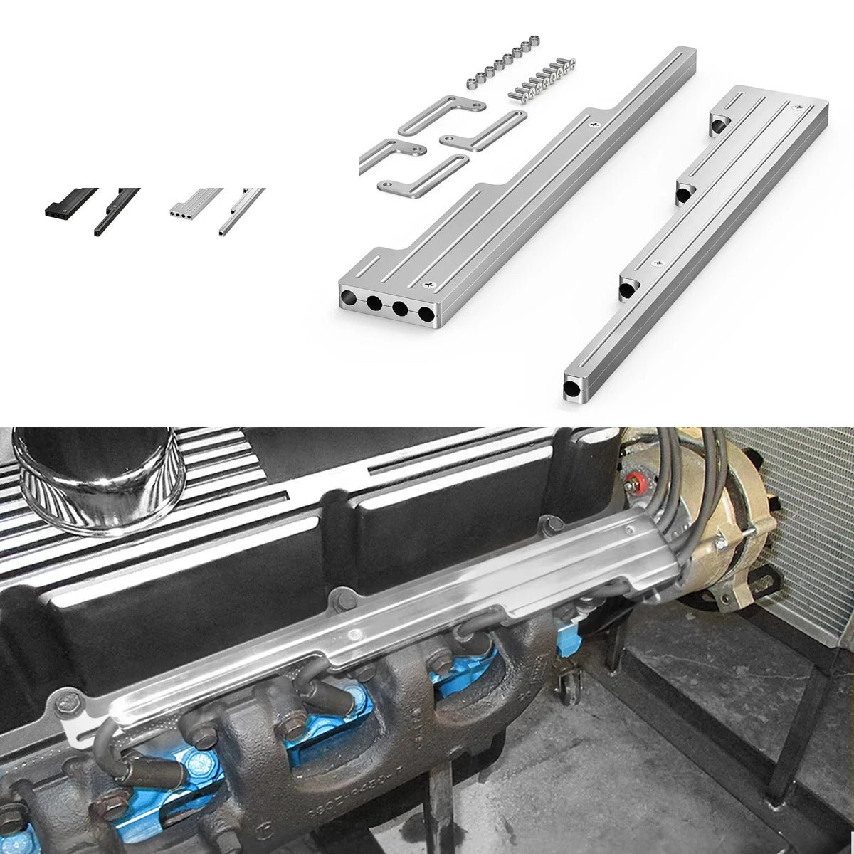 Spark Plug Wire Looms, Aluminium Lead Holders for Small Block and Big Block Chevy and Ford V8 Tucks Performance