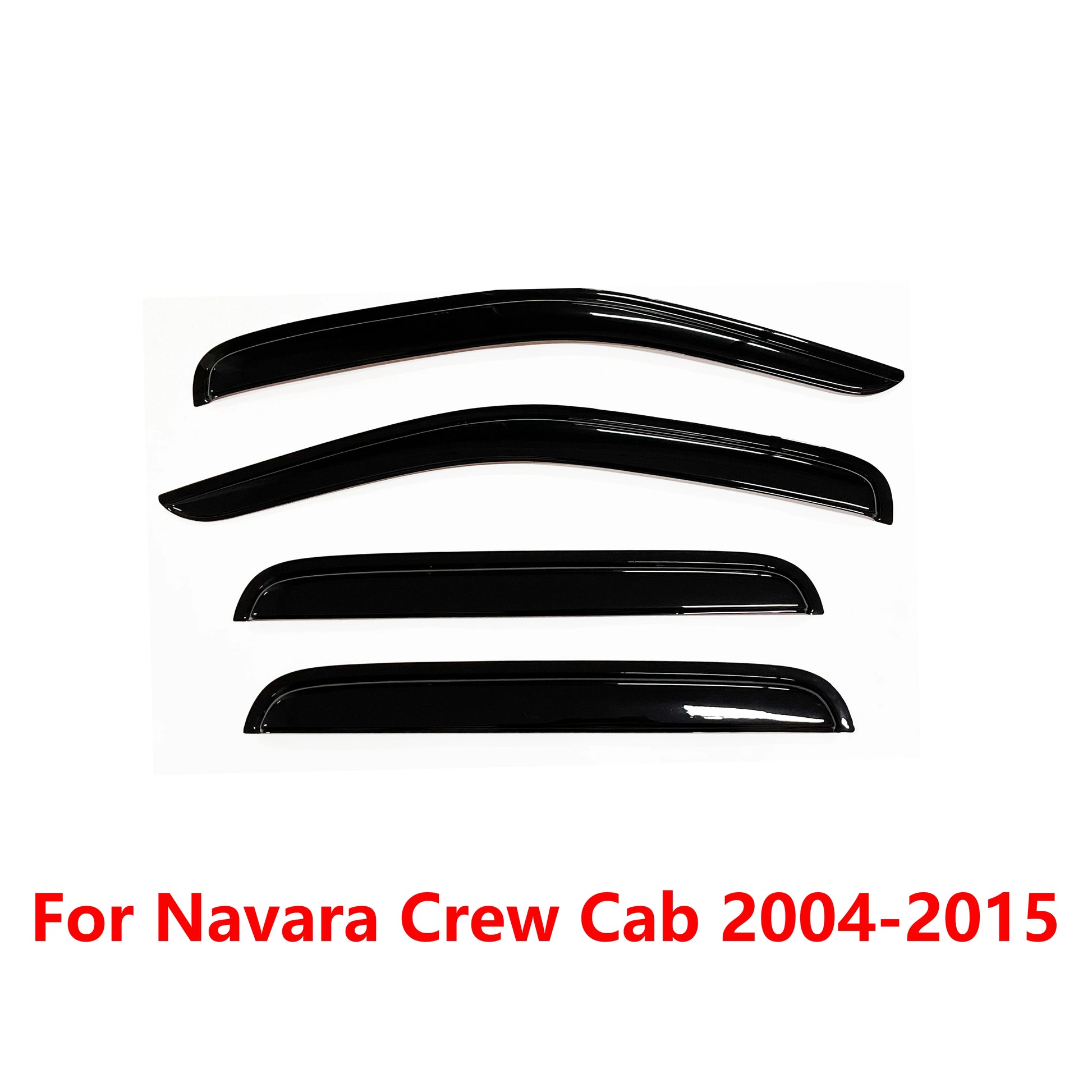 Window Visor for Nissan Navara 2004-2015 Double Cab | 4pcs Rain Guard Wind Deflector | Car Weather Shield Accessory Tuck's Performance