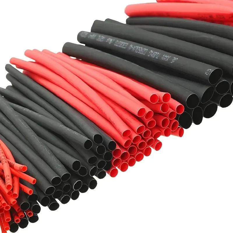 127PCS Black Red Heat Shrink Tubing 2:1 Assortment Polyolefin Tube Car Cable Sleeving Wrap Wire Kit Tuck's Performance