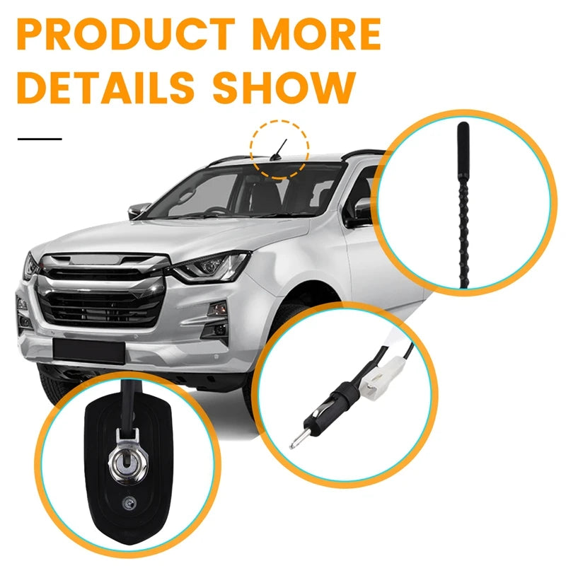 Black antenna mast thread detail, Isuzu D-MAX