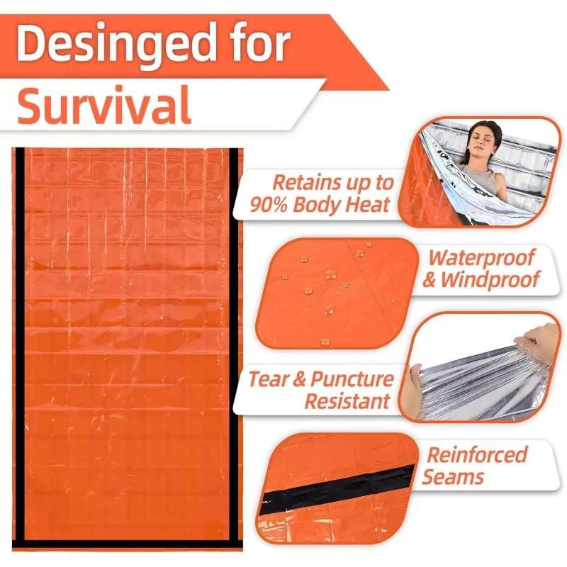 Emergency bivvy thermal survival sleeping bag - features