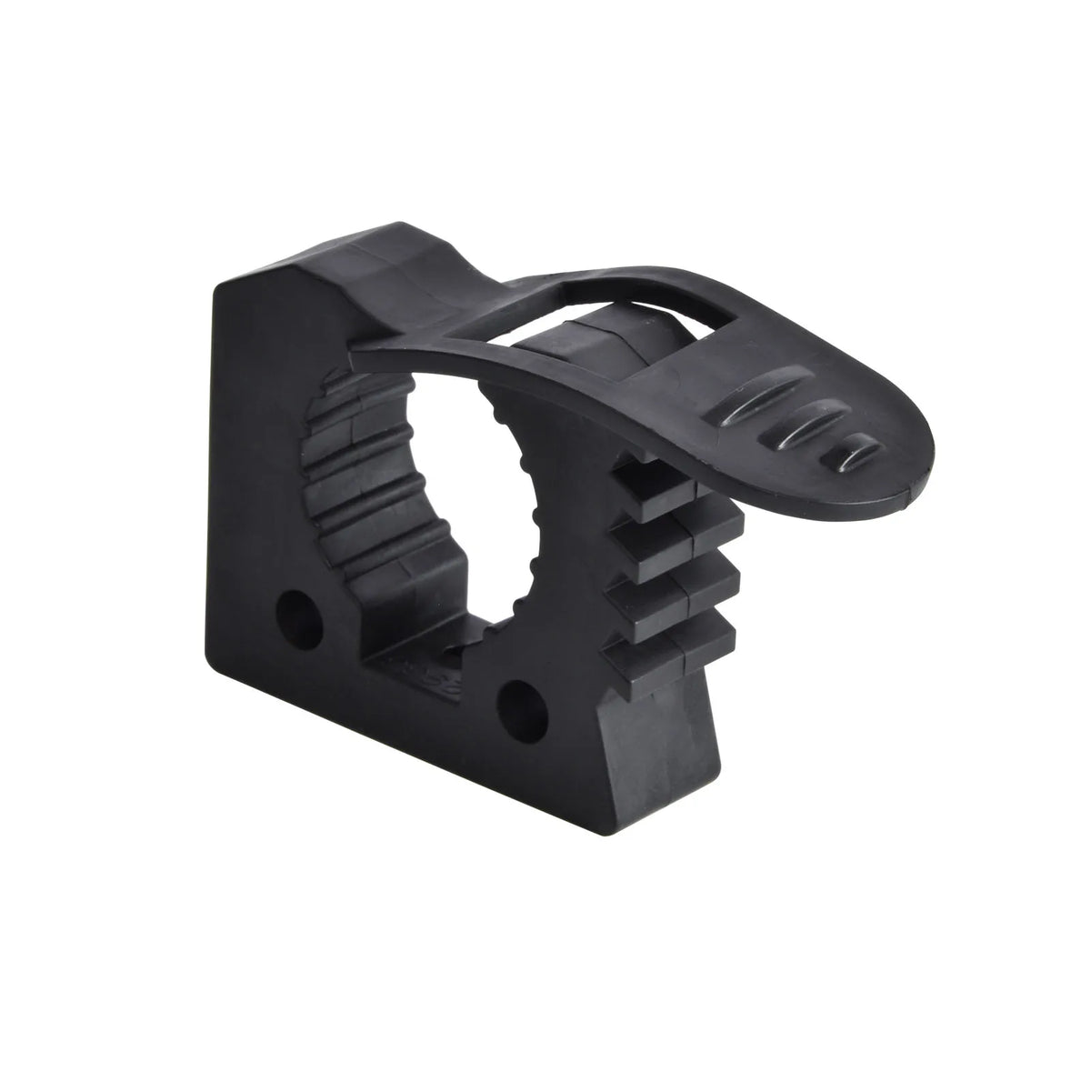Black quick release rubber tool clamp side view