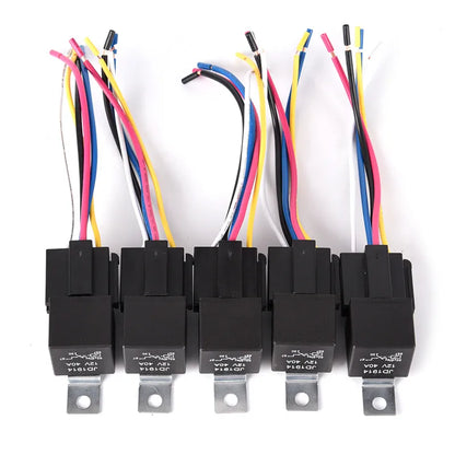 Waterproof Automotive Relay 12v 5pin 40a Car Relay With Black Red Copper Terminal Auto Relay With Relay Socket 1pc Tuck's Performance