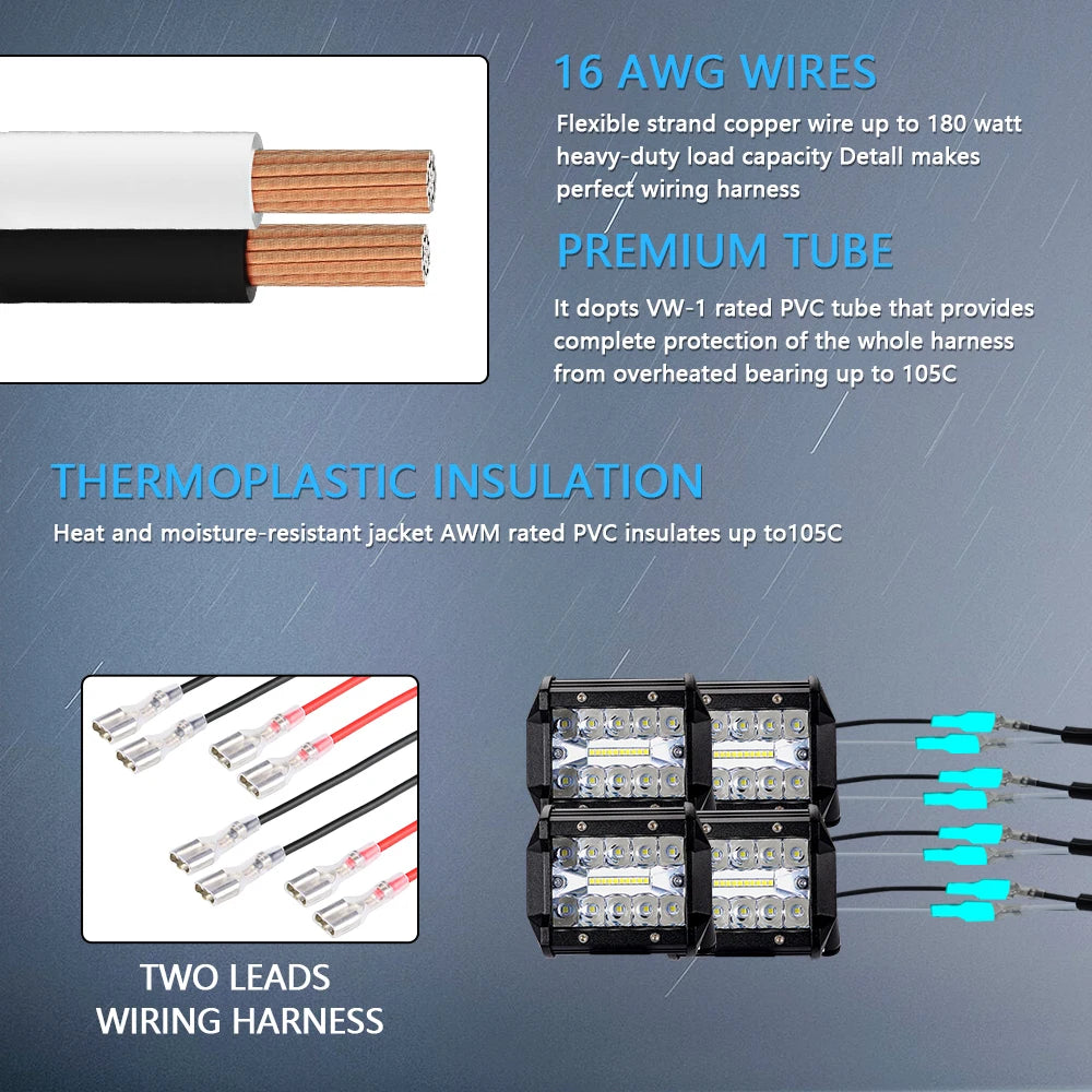 300W LED Light Bar Wiring Harness with Relay and Fuse image 11