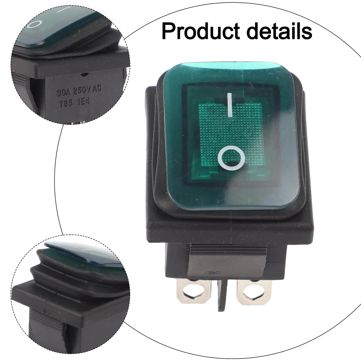 Power Switch Switch Rocker Switch Waterproof Green KCD4 LED Waterproof Rocker With Light 12V/24V/220V Auto Parts Tuck's Performance