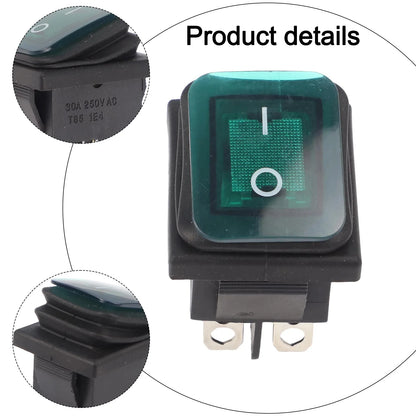 Power Switch Switch Rocker Switch Waterproof Green KCD4 LED Waterproof Rocker With Light 12V/24V/220V Auto Parts Tuck's Performance