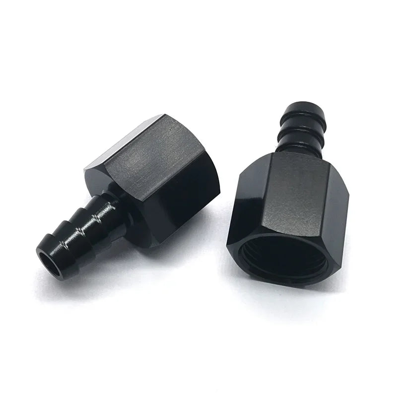Black Straight Aluminum AN6 AN8 AN10 Female Flare to 3/8 1/2 Barb Push Hose Barb Fitting Adapter Oil Cooler Adapter Tuck's Performance