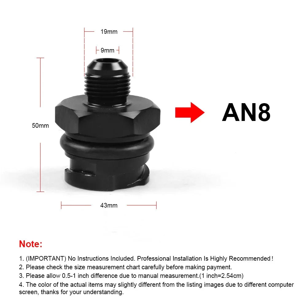 Billet Black Aluminum Valve Cover Oil Cap W/-10 AN Fitting for LS LSX LS1 LS2 LS3 LS6 LS7 Tuck's Performance