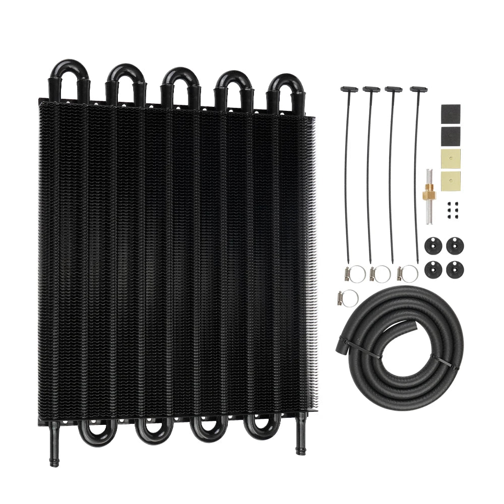 2 Row 4 Row 6 Row 8 Row 10Row 16Row Universal Remote Transmission Oil Cooler Auto-Manual Radiator Converter Aluminum Kit Tuck's Performance