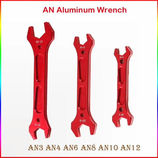 AN3 AN4 AN6 AN8 AN10 AN12 Double Ended Fitting AN Aluminum Wrench Hose Fitting Tool Socket Wrench Spanner Tool Kit Tuck's Performance