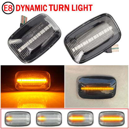 2Pcs For Toyota Landcruiser Land Cruiser 70 80 100 Series Flowing LED Side Marker Turn Signal Lights Indicator Blinker Lamps Tuck's Performance