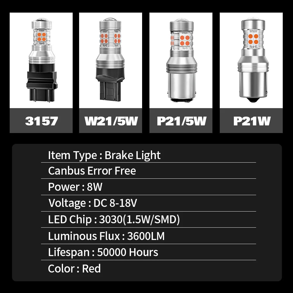 2pcs LED Brake Light Bulb Accessories For Mitsubishi L200 2015 2016 2017 Tuck's Performance