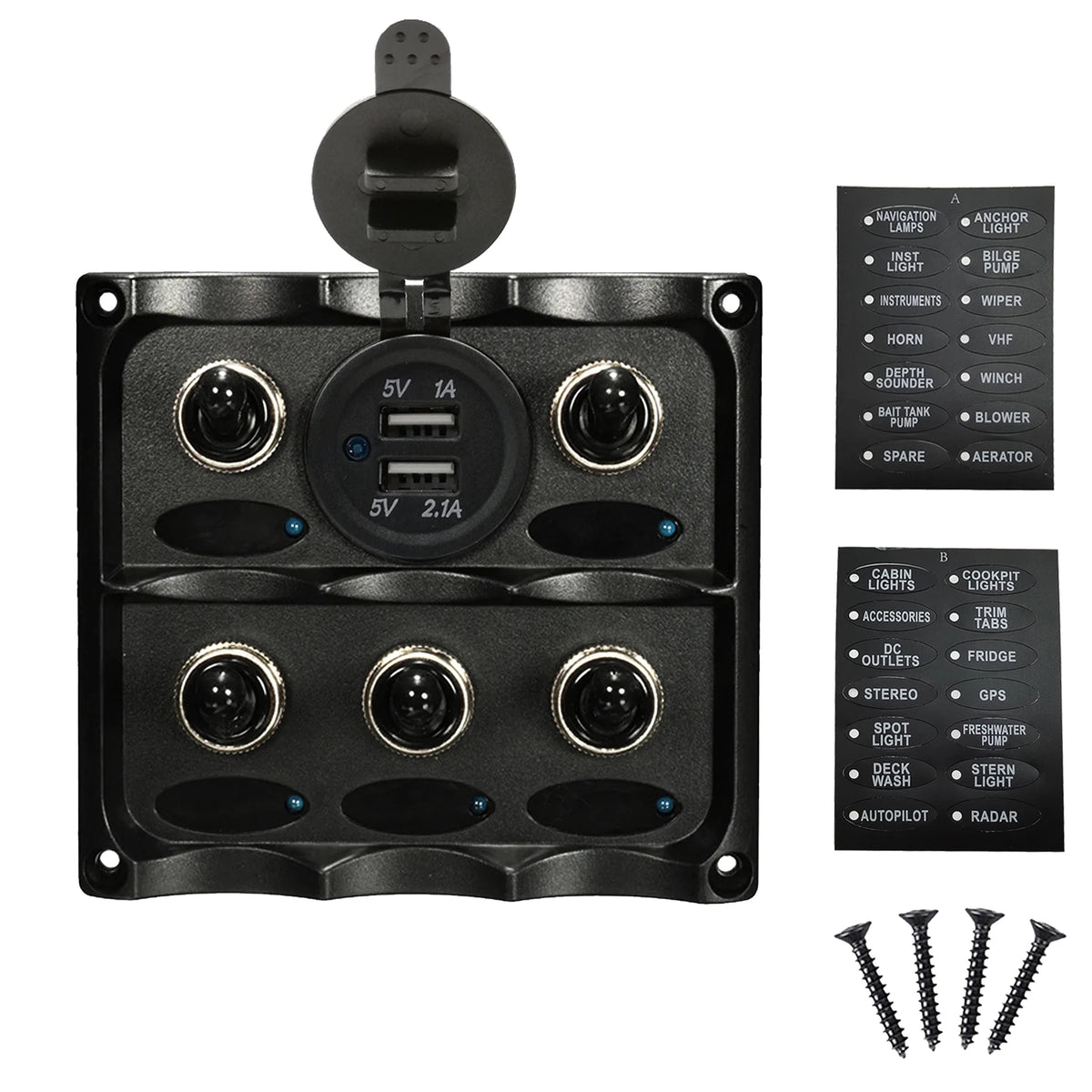 Rocker Switch Panel 4 or 6 Gang - Waterproof, 12V/24V Tucks Performance