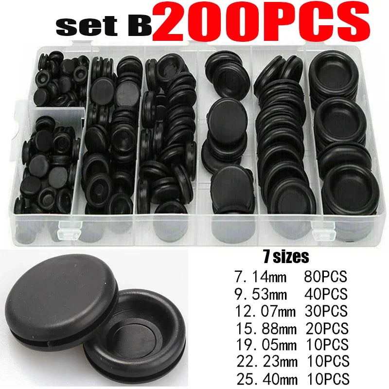 170/200/400pcs Rubber Grommet Assortment Firewall Hole Electrical Wire Grommet Gasket Kit for Wire Plug and Cable 7-25mm o ring Tuck's Performance