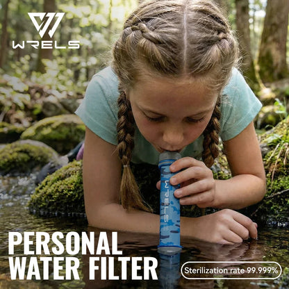 WRELS Outdoor Mini Camping Hiking Purification Water Filter Straw Carbon Fiber Water Bag for Survival or Emergency Supplies Tuck's Performance