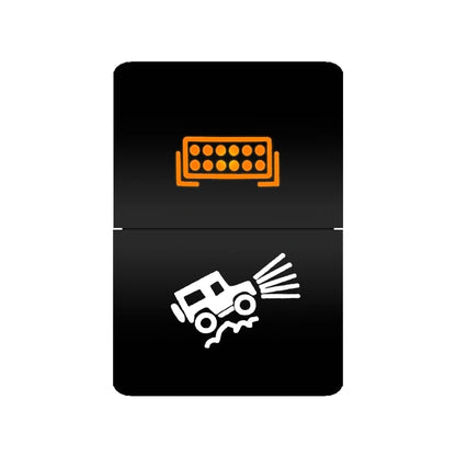Dual push switch light bar and off-road lights