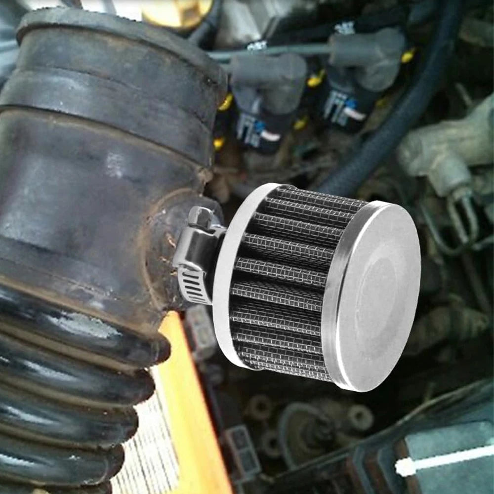 Universal Interface Car Air Filters 12mm For Motorcycle Cold Air Intake High Flow Crankcase Vent Cover Mini Breather Filters Tuck's Performance