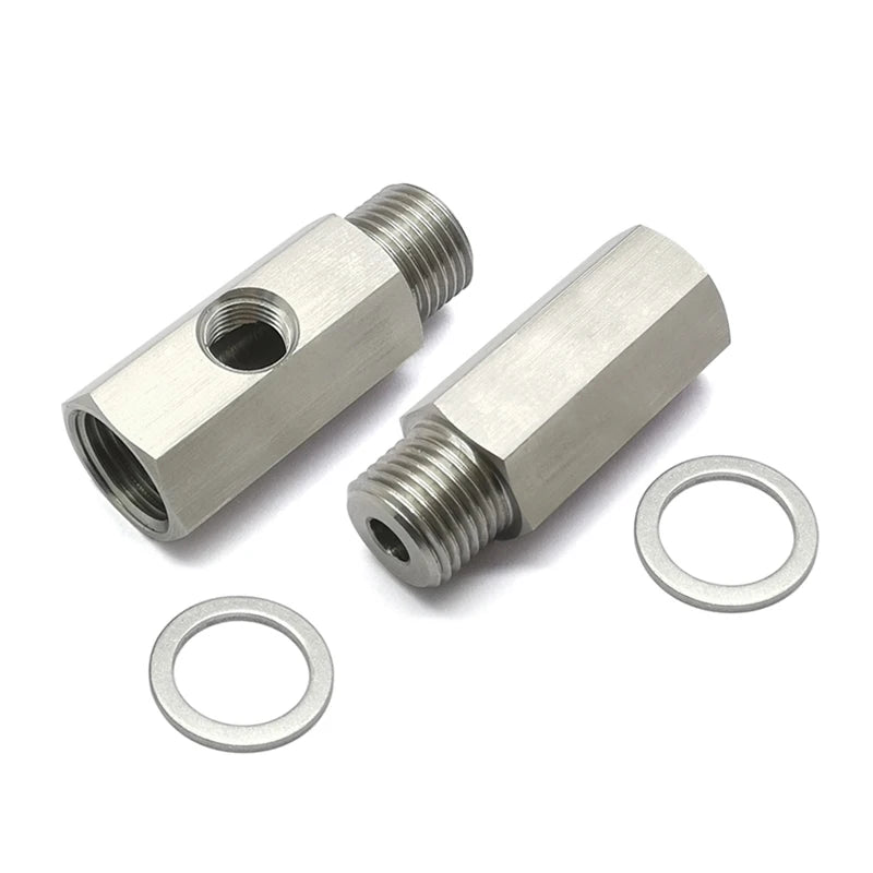 Stainless Steel 1/8NPT Oil Pressure Sensor Tee Adapter M16x1.5 Turbo Feed Line Gauge Fitting Connector for LS Engine Swap Tuck's Performance
