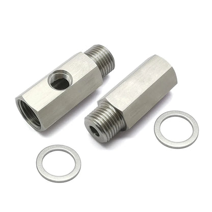 Stainless Steel 1/8NPT Oil Pressure Sensor Tee Adapter M16x1.5 Turbo Feed Line Gauge Fitting Connector for LS Engine Swap Tuck's Performance