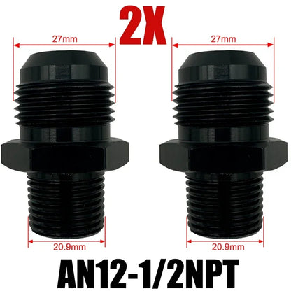 2X Flare Male AN4 AN6 AN8 AN10 AN12 To 1/4NPT 1/8NPT 3/8NPT 3/4 NPT Thread Straight Fittings Fuel Oil Cooler Hose Pipe Adapter Tuck's Performance