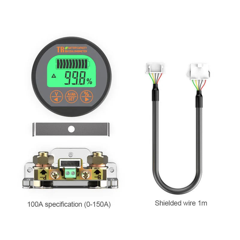 TR16 DC 8-100V Battery Tester 50A 100A 350A Battery Capacity Tester Digital Waterproof Ammeter Voltmeter with Memory Function Tuck's Performance