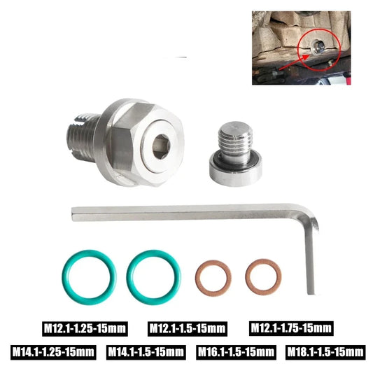 M12.1x1.25/1.5/1.75 M14.1 M16.1 M18.1x 15mm Oil Drain Plug Oversize Piggyback Self Tapping Oil Pan Thread Repair Kit Tuck's Performance