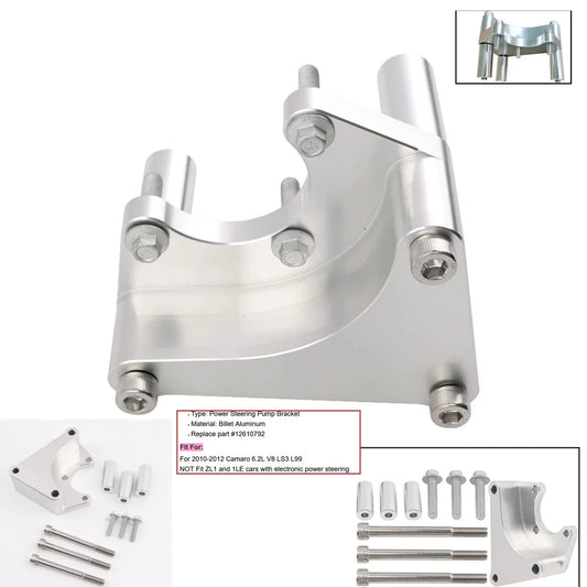 12610792 Power Steering Bracket Kit Aluminum Billet For 2010 2011 2012 Chevrolet Chevy Camaro 6.2L V8 LS3 L99 Tuck's Performance