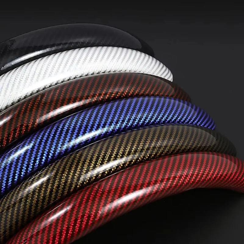 Carbon-look steering wheel cover colour range