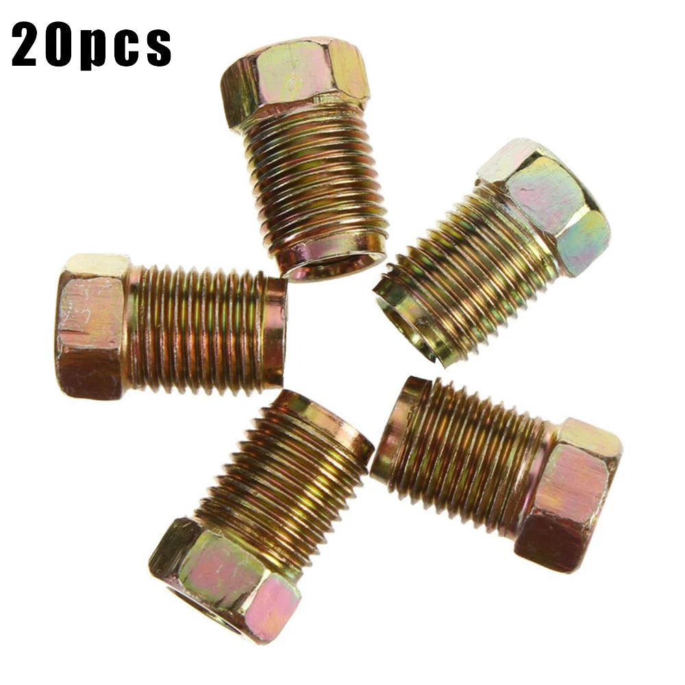 20x Car Brake Line Fittings Set For 3/16"Copper Brake Pipe Brake Line Fitting Kit Tube Inverted Flares Metric End Union Nuts Tuck's Performance