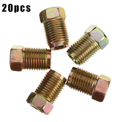 20x Car Brake Line Fittings Set For 3/16"Copper Brake Pipe Brake Line Fitting Kit Tube Inverted Flares Metric End Union Nuts Tuck's Performance