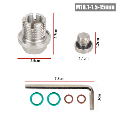 M12.1x1.25/1.5/1.75 M14.1 M16.1 M18.1x 15mm Oil Drain Plug Oversize Piggyback Self Tapping Oil Pan Thread Repair Kit Tuck's Performance
