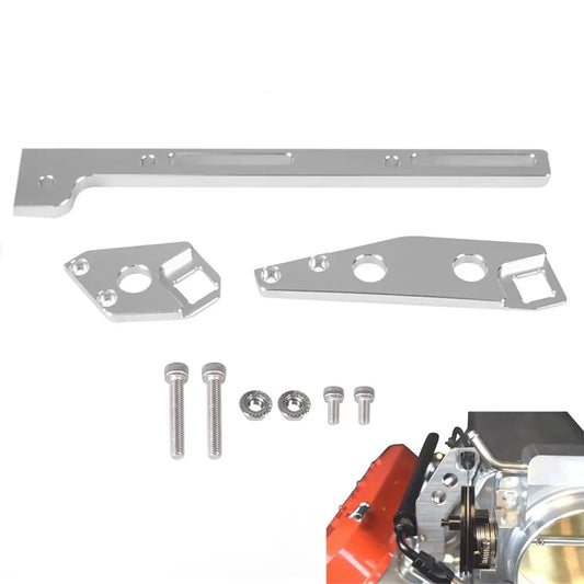New High Quality Intake Manifold Silver LS1 Throttle Aluminum Cable Bracket Adjustable For 244mm Sheet Metal Tuck's Performance