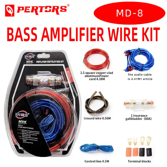 1500W 10GA Car Amplifier Wiring Kit with 60A Fuse - product image 1