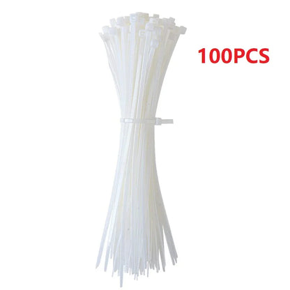 50/100/150pcs Nylon Self-Adhesive Cable Ties Mount Wire Fasten Organizer Fixers Easy Cable Management System Reusable Durable Tuck's Performance