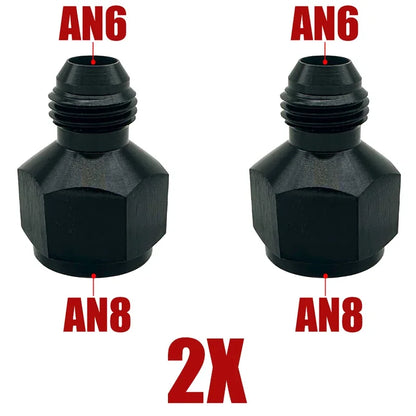 2XAluminum Reducer Expander Fitting Adapter Female To Male 3AN 4AN 6AN 8AN 10AN 12AN 16AN 20AN Oil Cooler Connector Hose Fitting Tuck's Performance