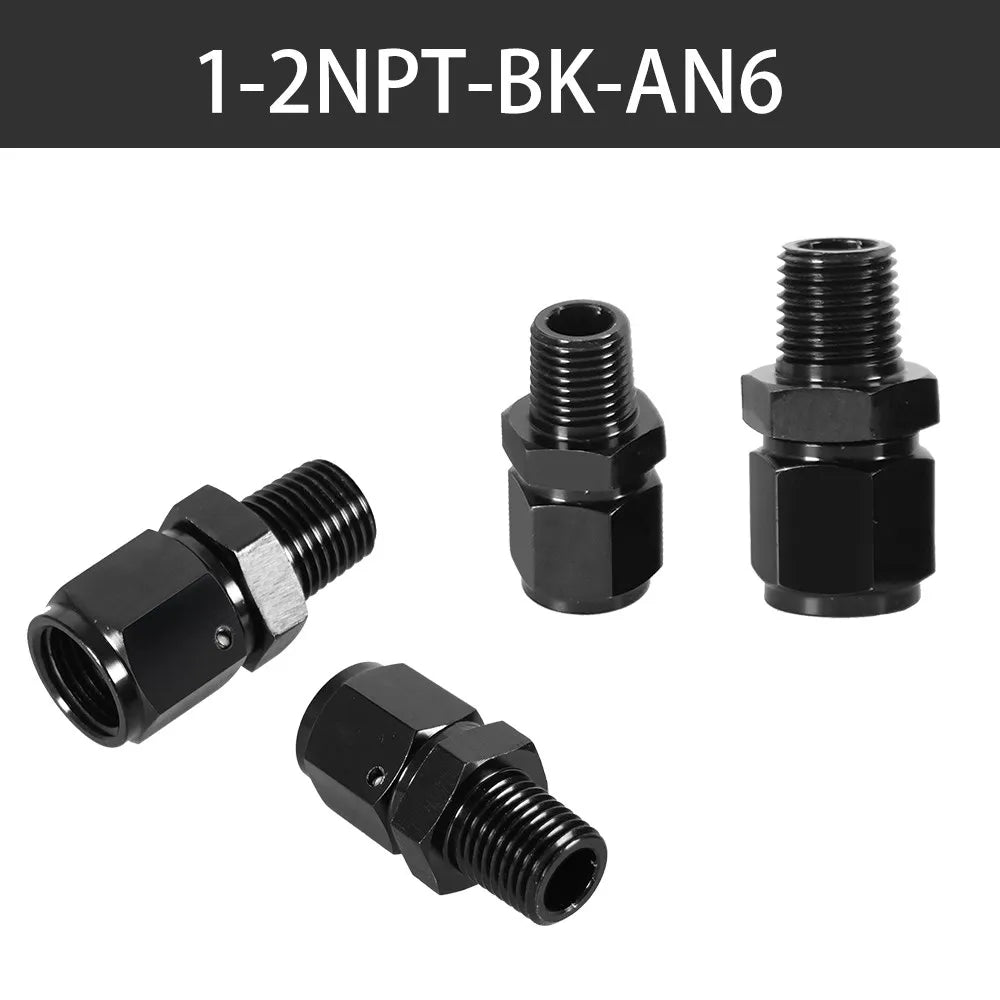 8AN Female Flare Swivel to 1/4 NPT Male Adapter Fitting Union Straight Aluminum AN4 AN6 Female 1/2NPT 1/8 NPT 3/8NPT Male Tuck's Performance