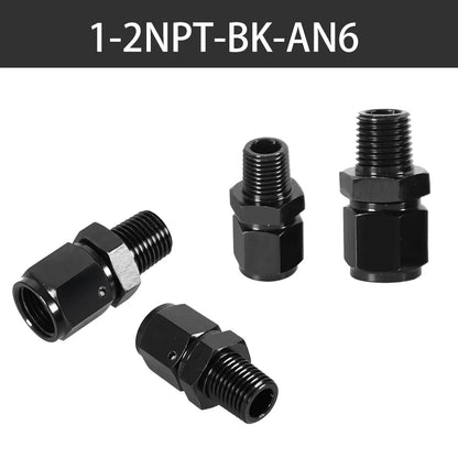 8AN Female Flare Swivel to 1/4 NPT Male Adapter Fitting Union Straight Aluminum AN4 AN6 Female 1/2NPT 1/8 NPT 3/8NPT Male Tuck's Performance