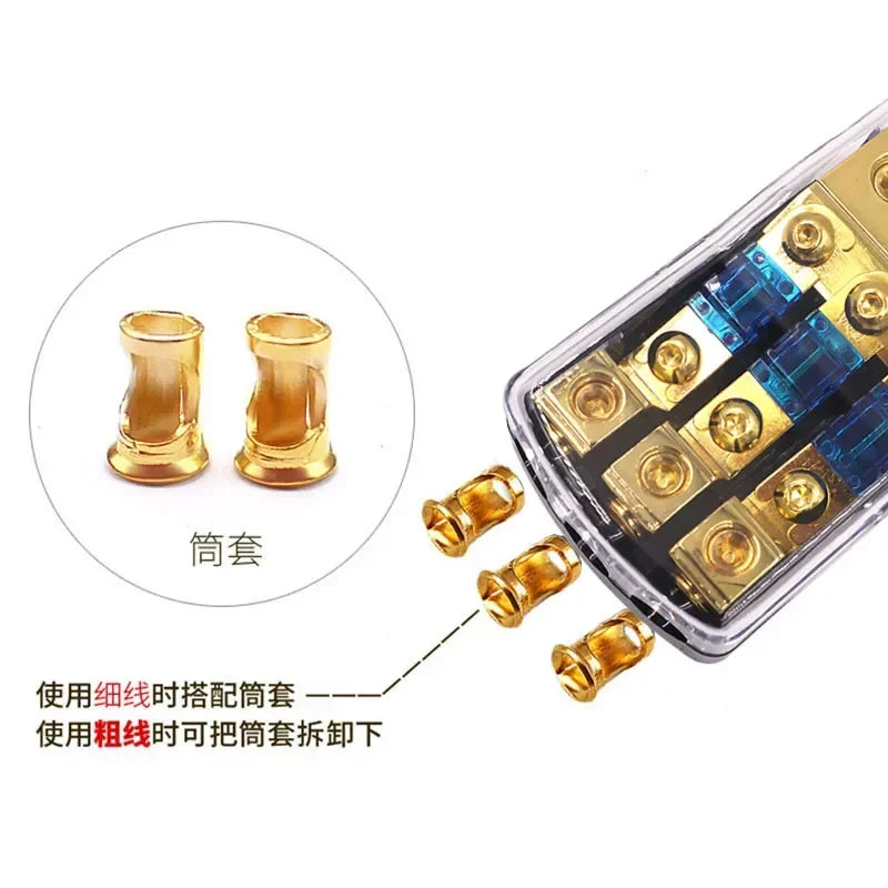 12V / 24V Heavy-Duty Fused Power Distribution Block – 2/3/4-Way Options (Gold-Plated, High Output) Tuck's Performance
